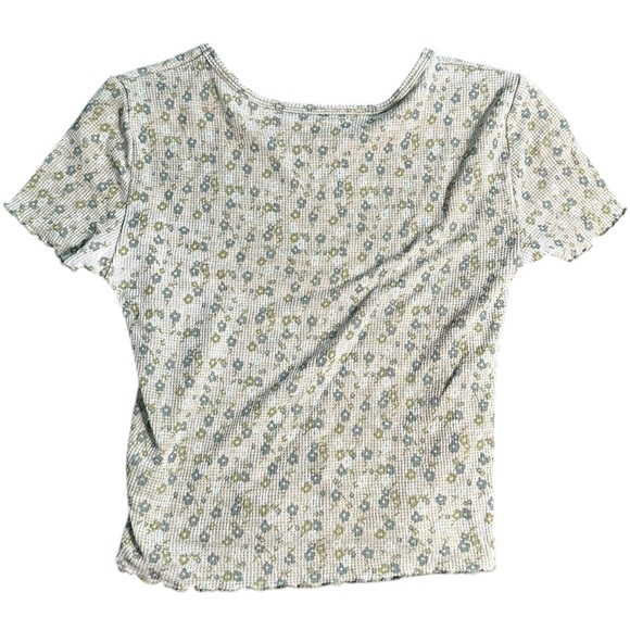 American eagle waffled green floral baby tee - Picture 4 of 4